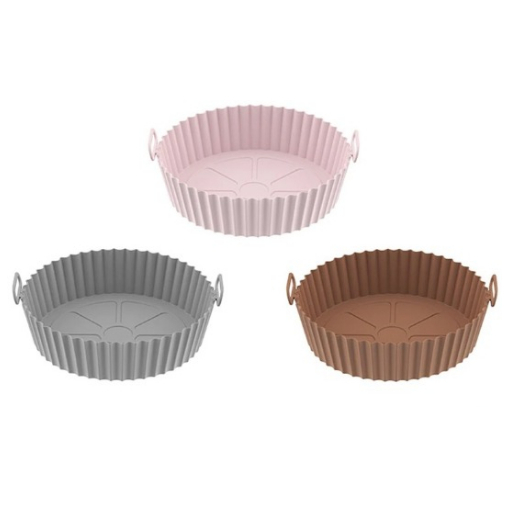 Forma Assadeira Para Fritadeira Air Fryer Em Silicone Flexível Lavável 20 cm em Oferta na Shopee