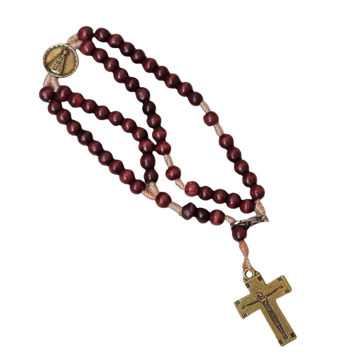 Terço De Pulso De Nossa Senhora Aparecida De Madeira Basílica Artigo Religioso
