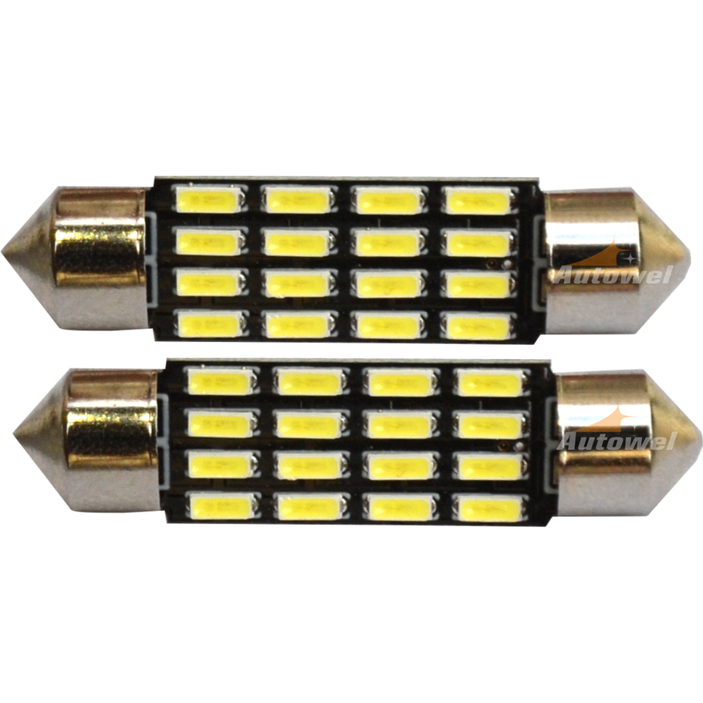 Par Lâmpadas Torpedo Luz interna Teto Porta Luvas Porta Malas  Placa  Canbus 16 Led 31 36 39 41 mm Não Acusa Erro em Oferta na Shopee