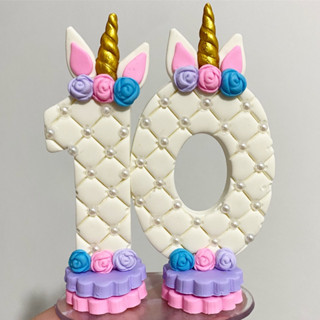 Decoração Festa / Vela Aniversário Biscuit / Topo de Bolo / Vela Unicórnio
