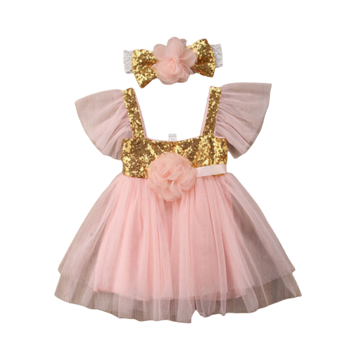 Vestido Fantasia Bebê Festa Princesa Tule Salmão Vintage
