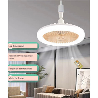 Ventilador De Teto Com 3 Lâminas De 30W 26cm Rotação de 360 ​​graus Lâmpada LED De Economia De Energia Baixo Ruído Entrega Instantânea