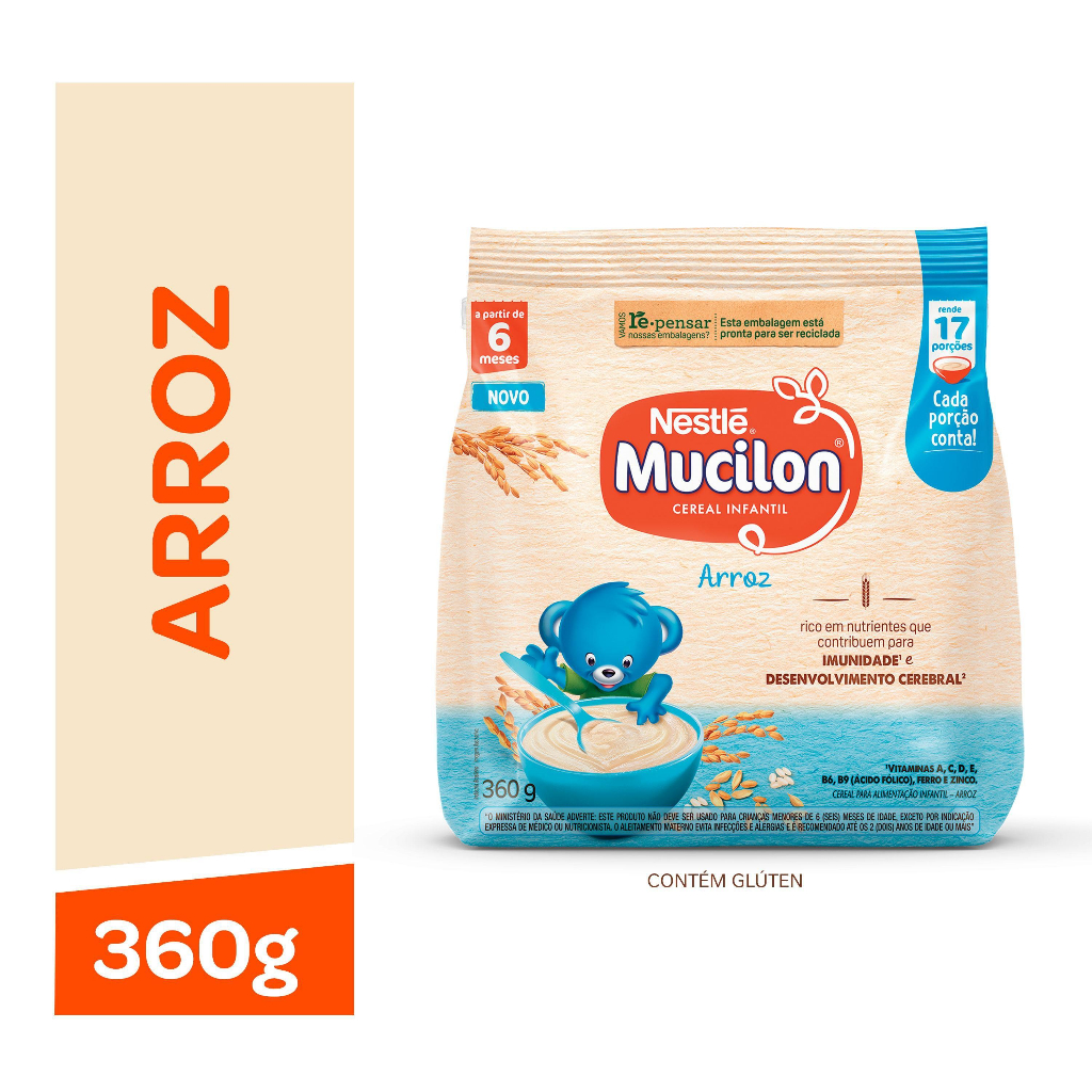 Mucilon Nestlé Cereal Infantil Arroz | 180g ou 360g.