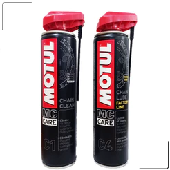 Kit Limpeza + Lubrificação de Corrente Motul C1 E C4