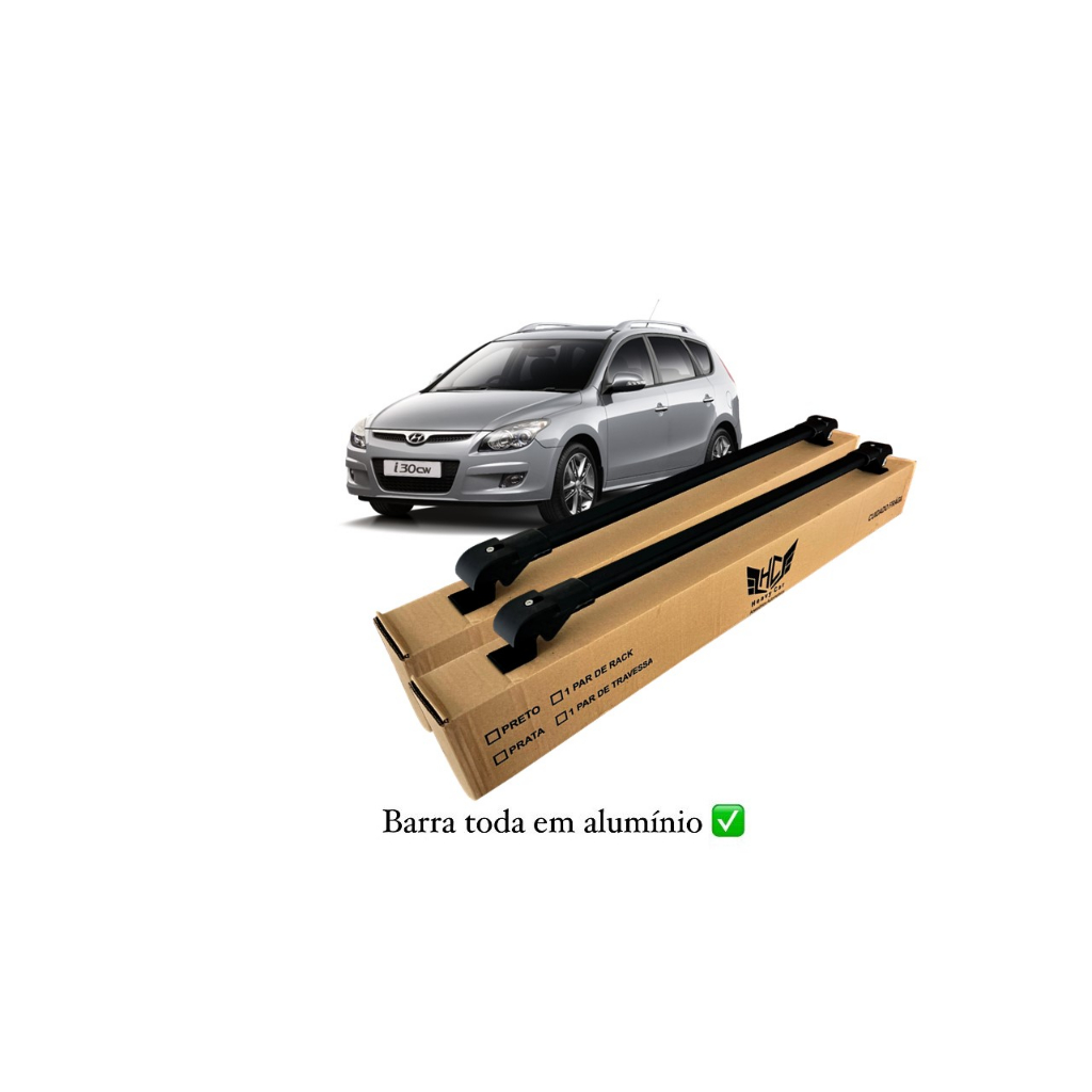 Rack Travessa de Teto Hyundai I30 Cw 2010 A 2012 Bagageiro Slim Barra Alumínio