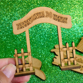 Porteira fazendinha mdf personalizada aplique 8cm