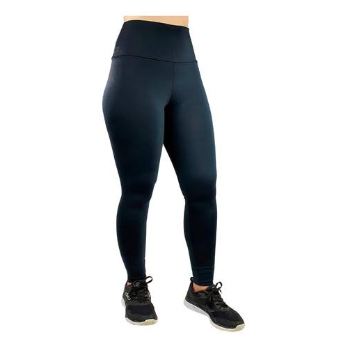 Calça legging FLANELADA cos alto cintura alta preta não transparente confortável promoção academia caminhada