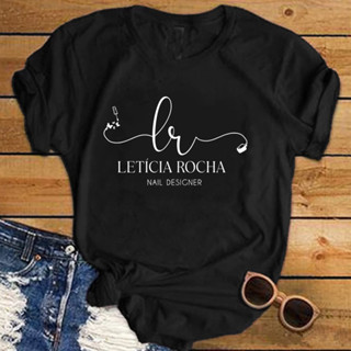 Camiseta Baby Look Cores - PERSONALIZADA COM SEU NOME E PROFISSÃO / NAIL DESIGNER | Estamparia Carneiro