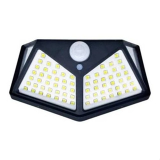 Luminária Solar 100 Led Parede Luz Com Sensor A Prova D
