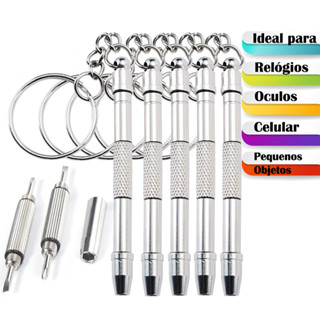 Mini Chaveiro 4 em 1 Chave de Fenda , Reparo de Óculos