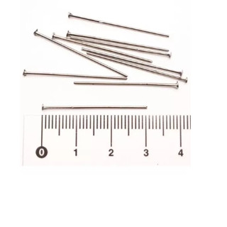 Alfinete Pino Metal Prateado Tamanho 30mm Com 120 Unidades - Montagem e Acabamento.