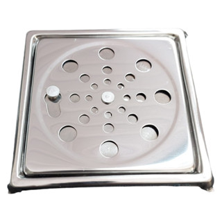 Ralo Grelha Tampa Aço Inox Polido Quadrado 10x10 Anti Insetos Com  Aro De Fixação Caixilho