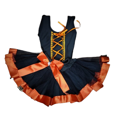 Conjunto Infantil Body e Saia de Tule Halloween Dia das Bruxas Dia das Crianças