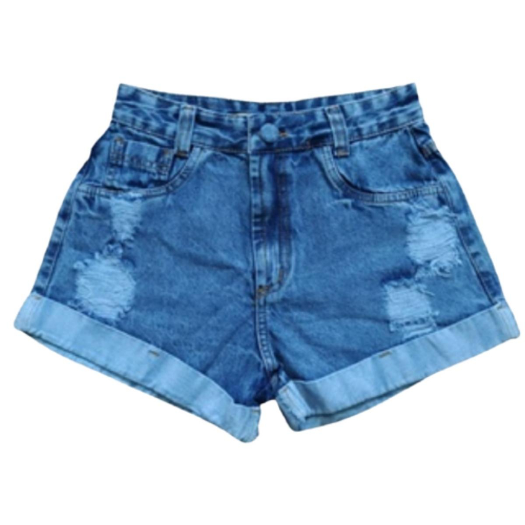 Short Feminino Jeans Short Curto Jeans Feminino Jeans Luxo