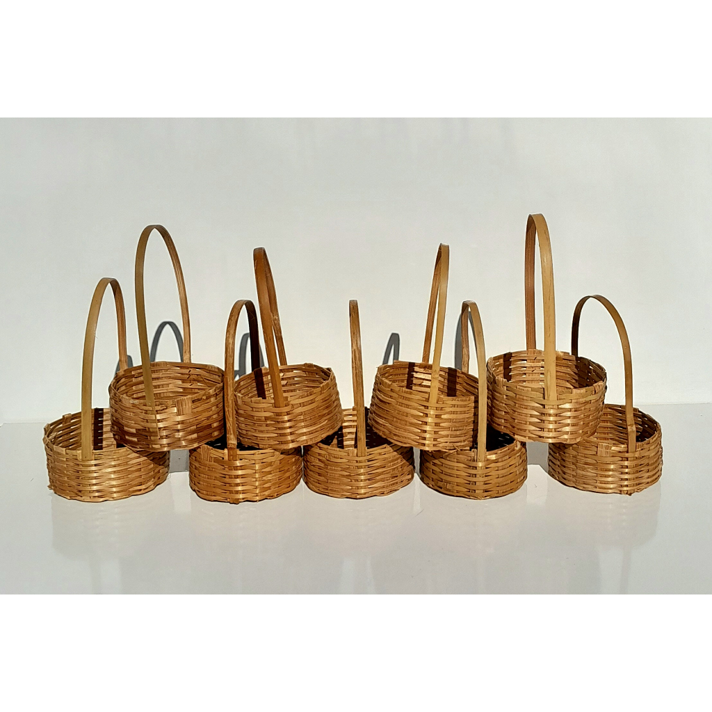 kit com 15 Cesta de bambu de 12 cm Extra