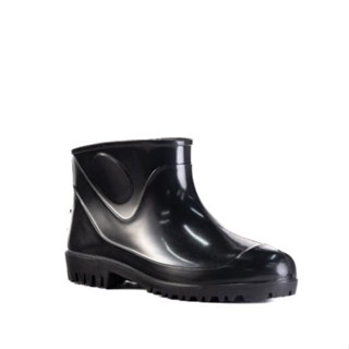 Bota Botinha Chuva Limpeza Pesca Motoqueiro PVC Impermeável Cano Extra Curto Preta CA 40681