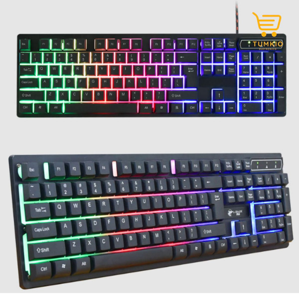 Teclado Gamer Semi Mecânico Led Rgb Abnt2 Usb Pc Ps4 Xbox