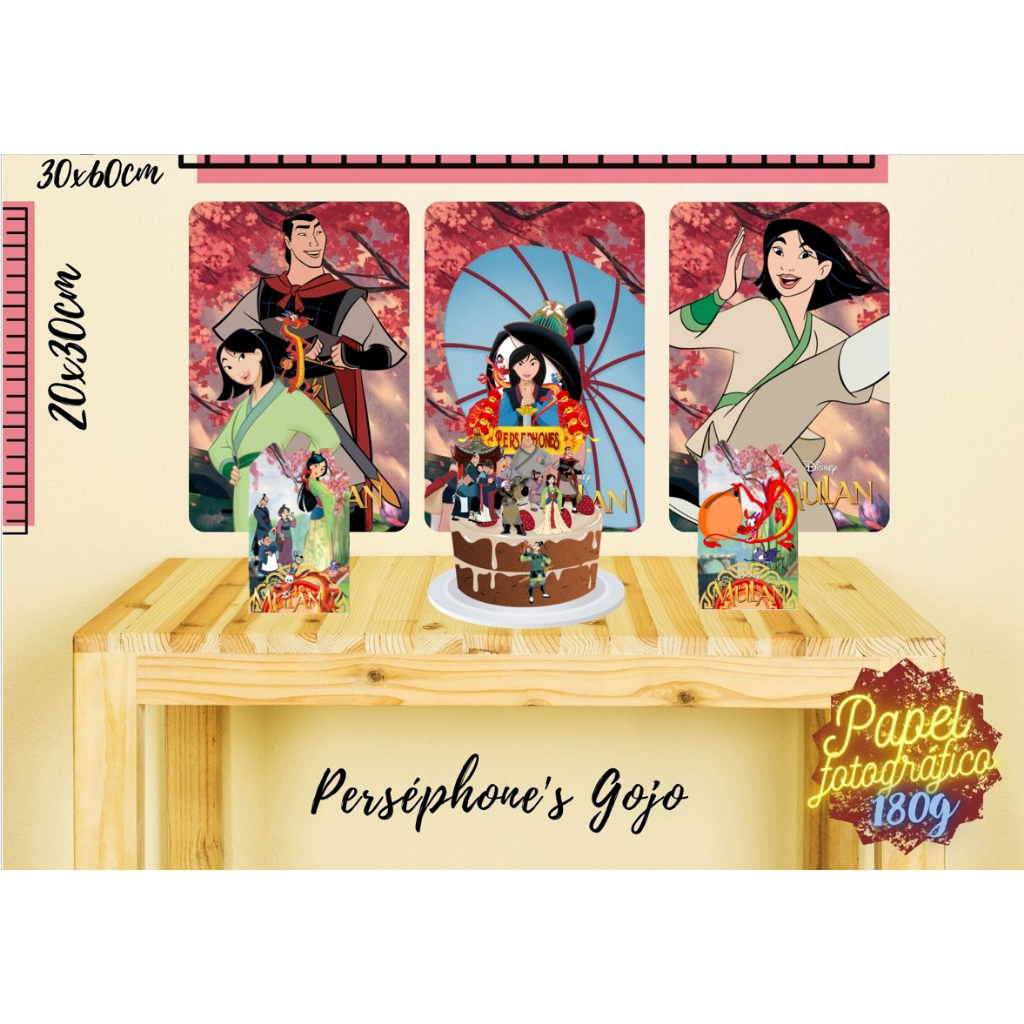 Kit é só um Bolinho Tema Mulan em Oferta na Shopee