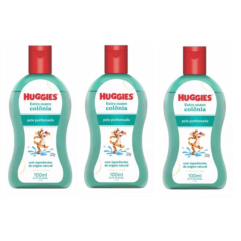 Kit 03 Un - Colônia Perfume De Bebê Infantil Huggies Extra Suave 100ml