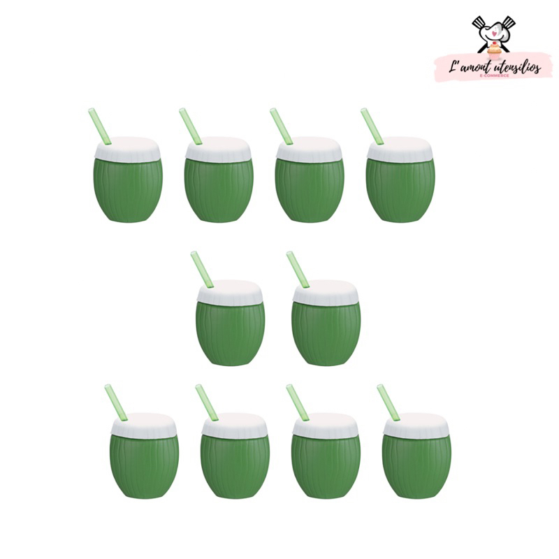Coco Coco Plástico 300 ml Injetemp - kit com 10 copos em Oferta na Shopee