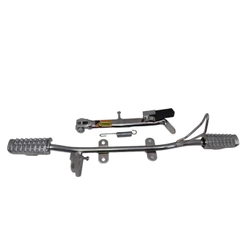 Kit Estribo Cavalete Lateral Completo com PEDALEIRA DE ALUMINIO (Titan\Fan125\150\160)"cromado"