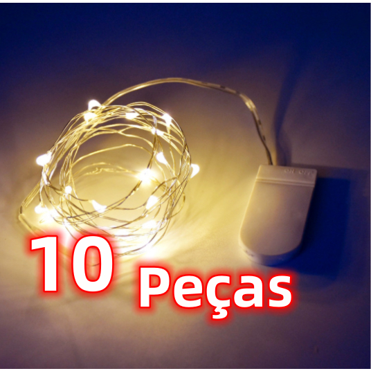 10 Peças Fio De Led Fio Fada Segurança Leds 2 Metros Luzes Ano Novo Decoração Promoção em Oferta na Shopee