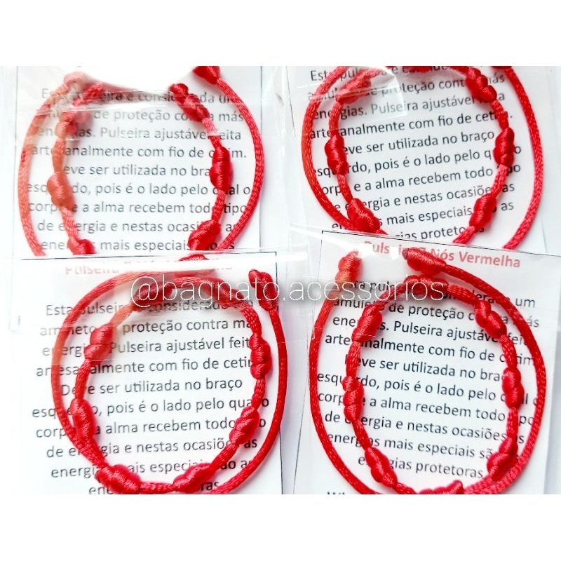 Conjuntos com 2, 4, 6 ou 12 Pulseiras  Kabbalah 7 Nós  - Adulto e Infantil (3 a 9 anos) em Oferta na Shopee