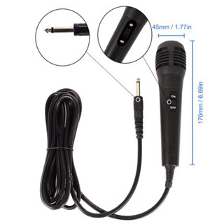 Microfone Karaoke Profissional de Mão Dinamico Cabo 3m Caixa de Som