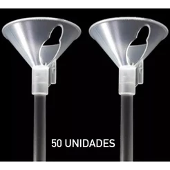 Kit 50 Pega Balão Ponteiras Vareta Suporte Bexiga Transparente Festa Natural 33 cm CHOCO