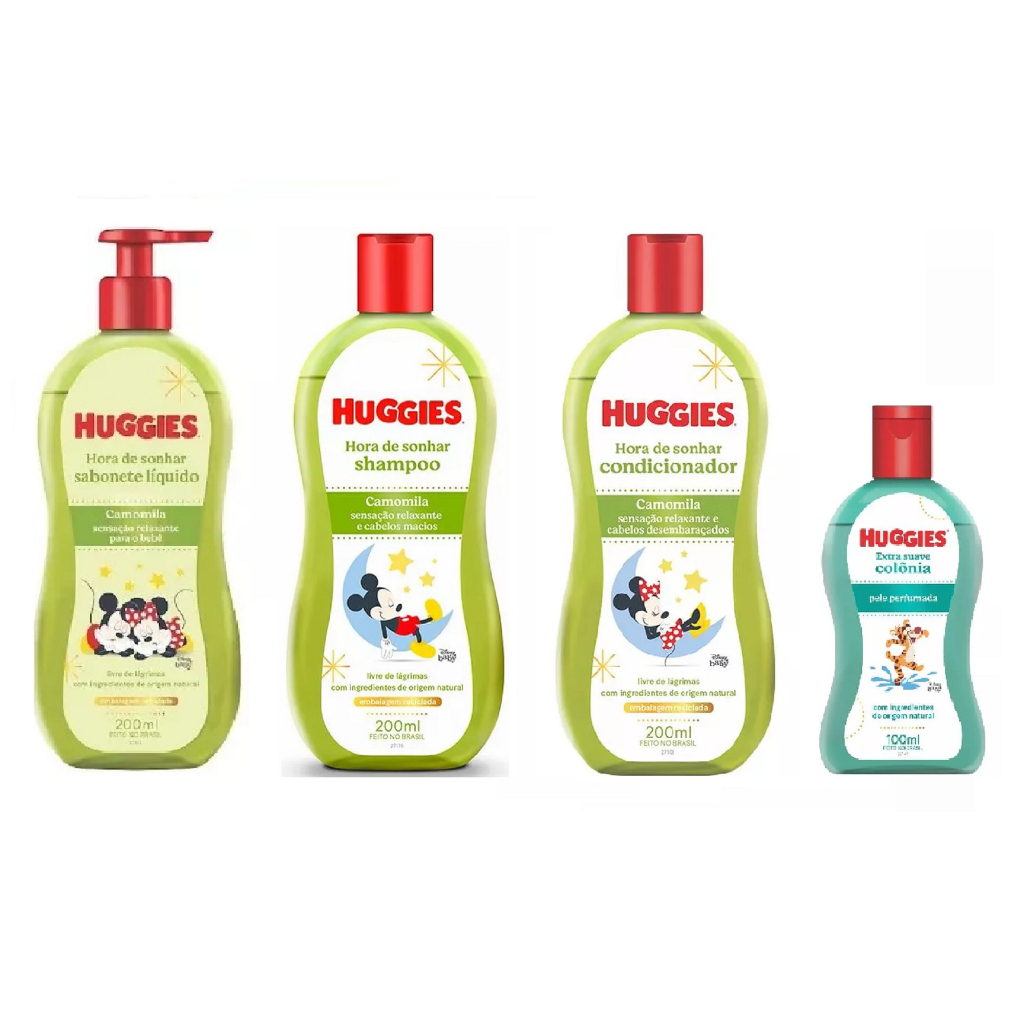 Kit Huggies De Higiene Infantil Chá De Camomila Livre De Lágrimas