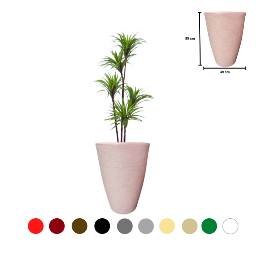 Vaso Plástico para Canto de Sala 55cm x 39cm - Vaso Decorativo Diversas Cores Disponíveis