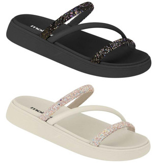 Papete Feminina da Moleca Confortável Casual com Glitter Frutacor Solado Flatform.