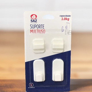OFERTA Conjunto Gancho Suporte Plástico Alto Adesivo Tv Controle Remoto Chave 4 Peças Suporta Até 1kg Multiuso