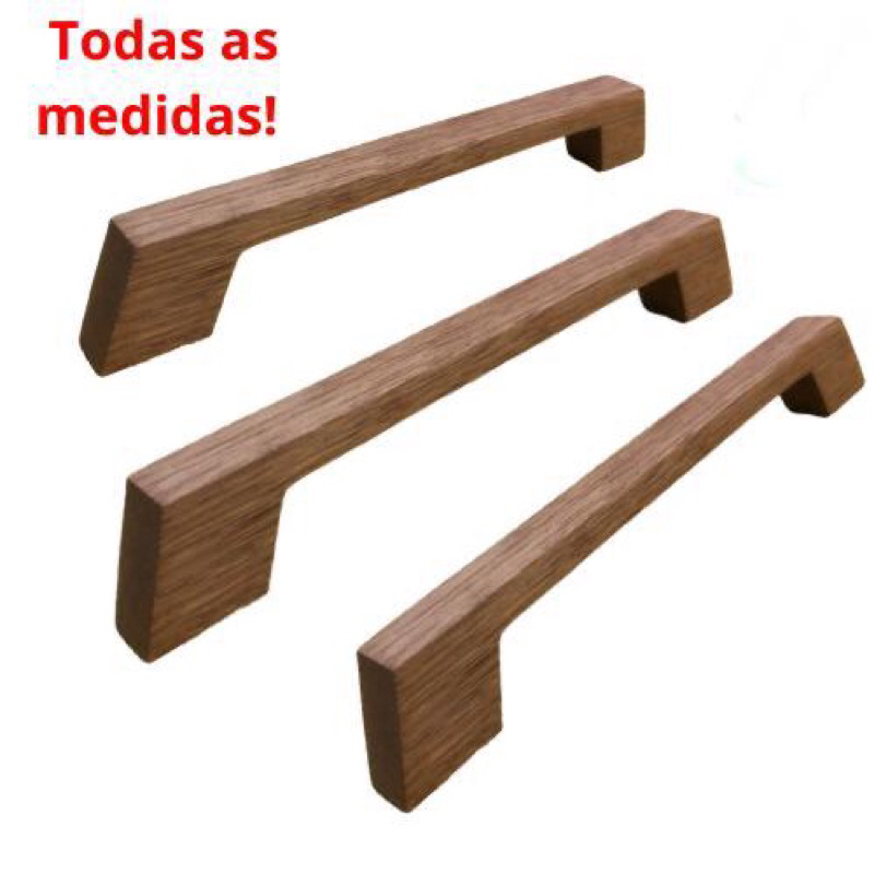 Puxador de madeira Cedrinho armário gaveta guarda-roupa cômoda acompanha parafusos em Oferta na Shopee