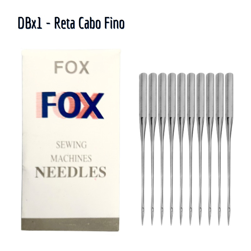 10 Agulha DBx1 Cabo fino Retas Industriais N°9/10/11/12/14/16/18/19/20/21
