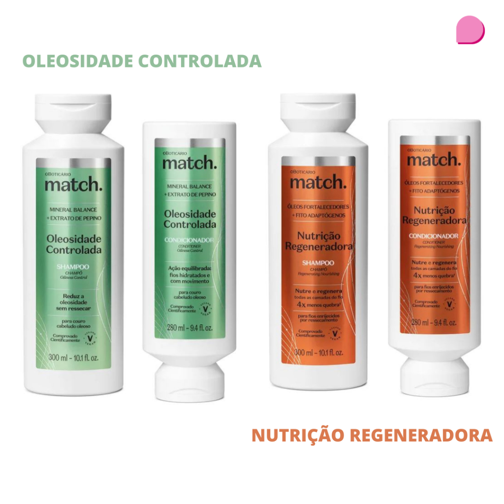 Shampoo e Condicionador Match Boticário Siage Eudora