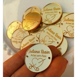Kit com 30 ou 50 TAG personalizada 2,5cm , 3 cm , 4 cm e 5cm