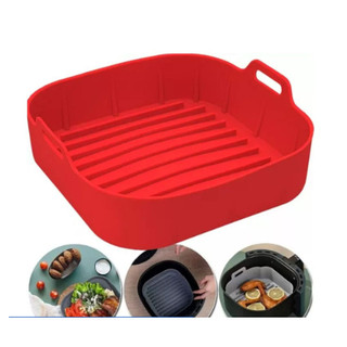 1/2/3 Forma De Silicone Air fryer Antiaderente Cesto Silicone Fritadeira Elétrica Quadrado
