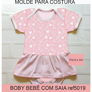 Molde body Bebê com saia MOLDE PARA COSTURA ref5019 separado e cortado ou na grade, conforme a variação em Oferta na Shopee