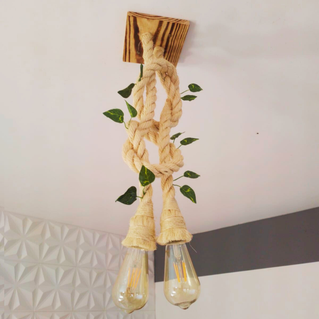 Luminária Lustre Safari Pendente Decoração com Folhas infantil