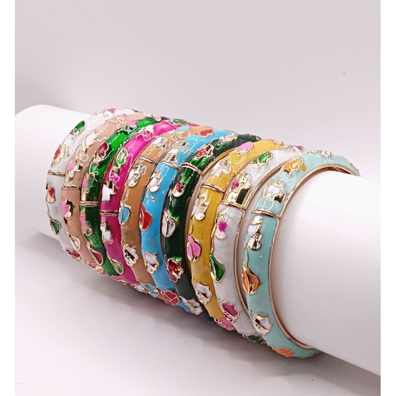 Bracelete Feminino Esmaltado Coleção  Flowers Colors, Bracelete Feminino Esmaltado.