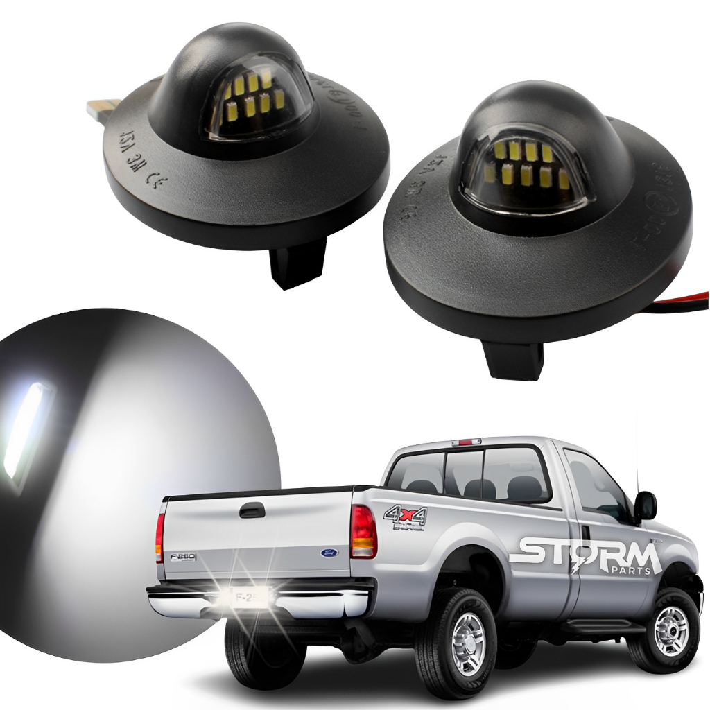 Par Luz de Placa Ford F250 ano 1998 A 2012 Lâmpada Led Iluminação Branca lanterna traseira