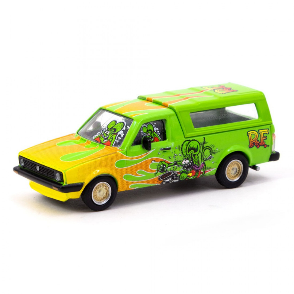 Tarmac Works T64S-013-RF1 1/64 VOLKSWAGEN VW CADDY RAT FINK Com Escala Removível Carro Modelo