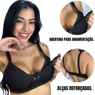 Sutiã Amamentação Alça Abre Fácil Reforçada MICROFIBRA Gestante Grávida.