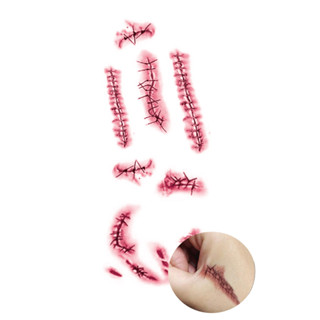 Tatuagem Cicatrizes Costuradas Halloween - Kit 8 Un