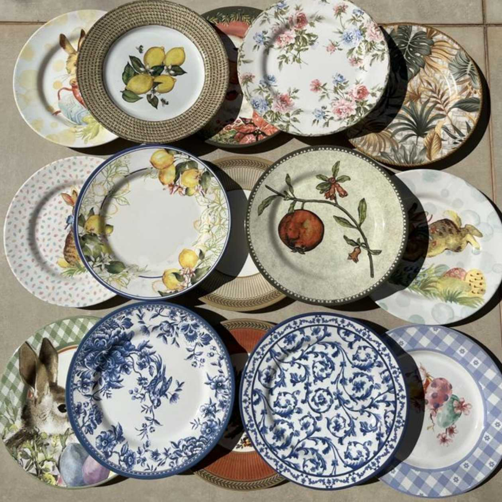 Prato de Sobremesa de Ceramica 19,5 cm decorado Alleanza Unitario