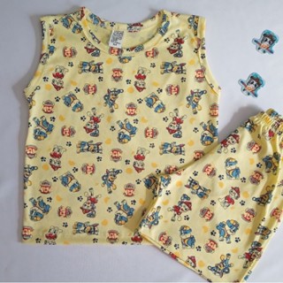 Pijama infantil para meninos shorts e camiseta sem manga