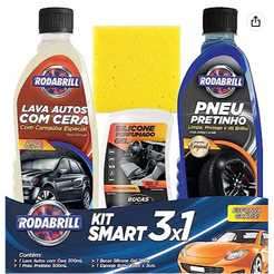 Kit 3x1 Rodabrill - Lava Auto + Pretinho + Silicone + Bucha