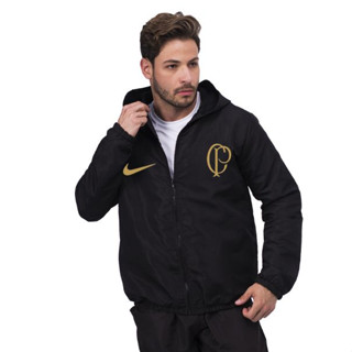 Corta vento Com capuz e com zíper Time Brasileirão Timão Estampado Blusa de frio Jaqueta Quebra Vento CP RETRO