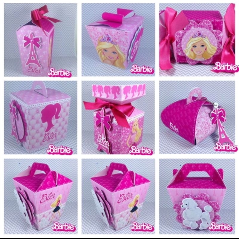 Kit festa Barbie  lembrancinhas personalizadas caixinhas/decoração/PEGUE E MONTE/ANIVERSÁRIO